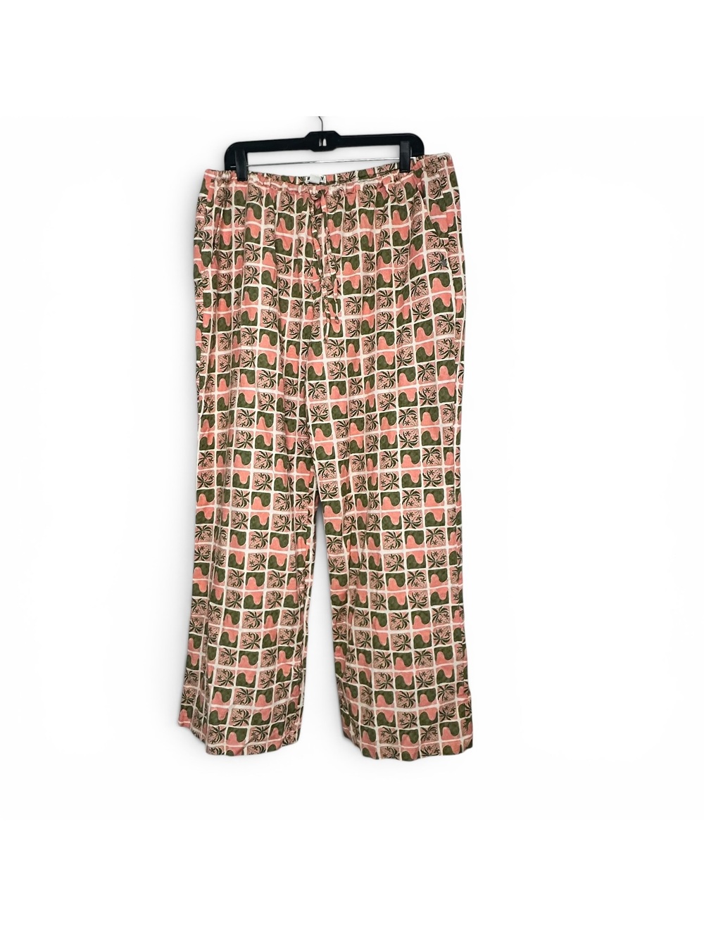 Roxy Iyla printed wide leg drawstring pants Palm trees